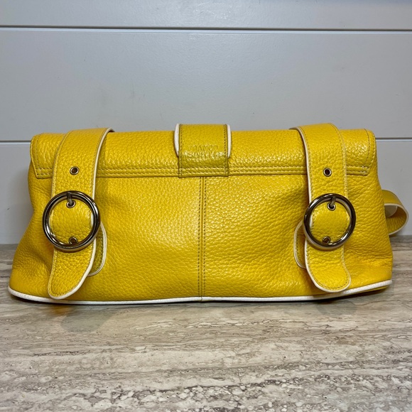 Franco Sarto Yellow Pebbled Leather Shoulder Bag - Picture 2 of 10